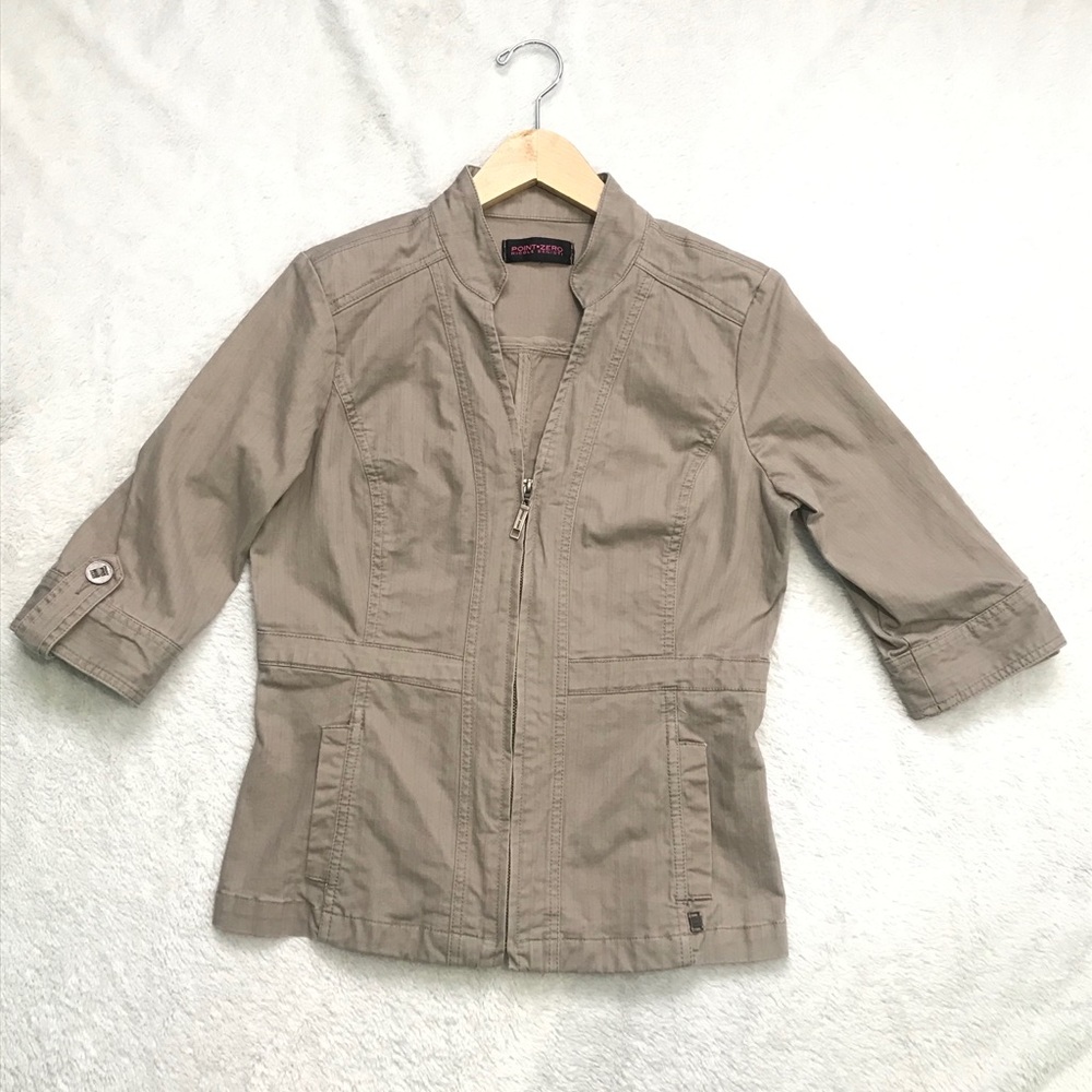 POINT ZERO | Nicole Benisti Tan/Khaki Jacket 3/4 Sleeves